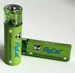 Акумулятор USB FluCat AA 1.5V 1450 mAh 2 шт. в комплекті - мініатюра 2