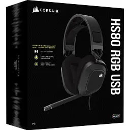Ігрові навушники Corsair HS80 RGB Carbon [CA-9011237] [130613] - мініатюра 5