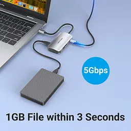 Хаб USB 3.1 Type-C -> 3хUSB 3.0/SD/TF/PD 100W 6-in-1 Vention - мініатюра 5