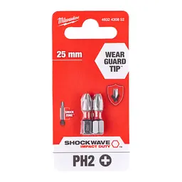 Біта SHOCKWAVE MILWAUKEE, PH2, 25мм, (2 шт) - мініатюра 2