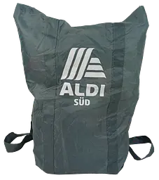 Сумка-рюкзак Aldi легка складна шопер 48х38 см Сіра