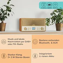 Стереосистема Auna Glastonbury Go Digital Radio Stereo Battery (10041151) - мініатюра 3