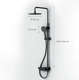 Душова система ShowerSpot Am.Pm Like black matt F0780722, Чорний матовий - мініатюра 4