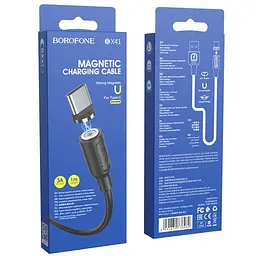 Кабель BOROFONE BX41 Amiable magnetic for Type-C 2.4A/1m чорний - мініатюра 4