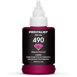 Чорнило PRINTALIST GI-490 для Canon G1400/G2400/G3400 140г Magenta водорозчинне (PL490M) - мініатюра 3