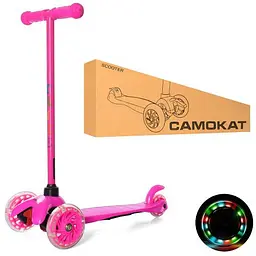 Дитячий самокат iTrike 29х11х62.5 см Рожевий 000222524 - мініатюра 2