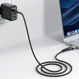 Кабель ACEFAST C22-05 USB-C to USB-C/magnetic aluminum alloy charging data cable Black (6974316285151) - мініатюра 6