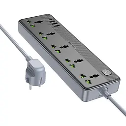Мережевий подовжувач Borofone BAC4A Lord 5 position socket(1C3A)(EU) чорний - мініатюра 3