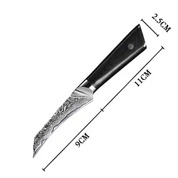 Ніж для чищення овочів Damascus DK-LKB 5008 VG-10 9 см Дамаська сталь 67 шарів - мініатюра 3
