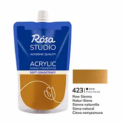 Фарба акрилова Сієна натуральна (423) 200 мл ROSA Studio (4823098525639)