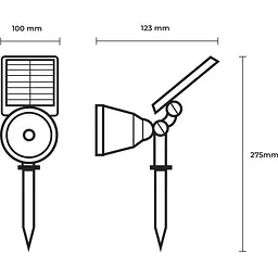 Світильник вуличний Eurolamp LED з акумулятором та сонячною батареєю S4 2W 5V 6500K IP54 (36) - мініатюра 3