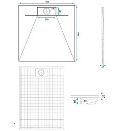 Душовий піддон Rea Bazalt 90x90 carrara white REA-K7002, Мармур - мініатюра 7