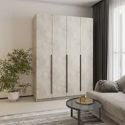 Шафа 4-дверна MebelStar Оскар ДСП BG, додаткова штанга 160x52x220 см Бетон (MBS-4661)