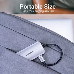 Хаб USB 3.1 Type-C - 4хUSB 3.0/PD 100W 5-in-1 Vention (TNBHB) - мініатюра 2