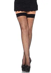 Панчохи-сітка Leg Avenue Fishnet Thigh Highs One size, Black, дрібна сітка