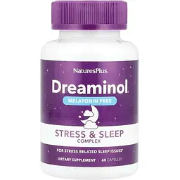 Амінокислота Natures Plus Dreaminol Stress & Sleep Complex Melatonin Free, 60 капсул vit0003869