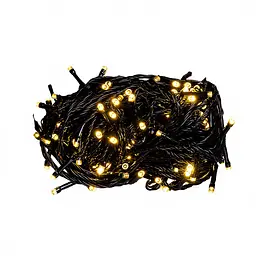 Новорічна гірлянда кімнатна нитка Garlando Pro W220LED22MBY 22 м 220 LED чорний провід Жовте світло - мініатюра 4