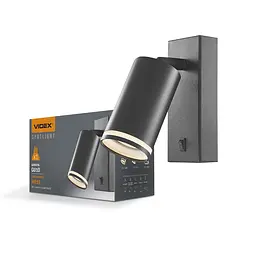 Світильник настінний Videx SPF05E під лампу GU10 з кнопкою чорний (27174-000) - мініатюра 1