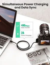 Зарядний кабель Ugreen Mini USB to USB 2.0 1M Black (US132) 10355 - мініатюра 5