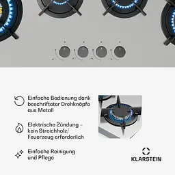 Варильна поверхня газова Klarstein Goldflame 4 Slim (10046473) - мініатюра 5