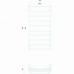 Рушникосушка водяна Deffi Юність П10 500x1000 мм нижнє підключення - мініатюра 2