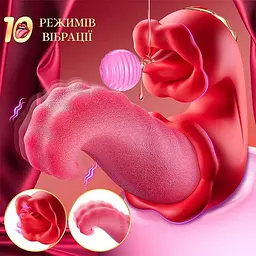Подвійний вібратор Vibratex з язичком 10 режимів вібрації та 10 режимів лизання USB - мініатюра 5