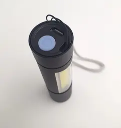 Ручний LED ліхтар мініатюрний ліхтарик акумуляторний з бічним COB світильником USB зарядка Bailong BL 1501 XPE+COB - мініатюра 13