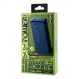 Зовнішній акумулятор - портативна батарея Remax RPP-296 Landon 20000 mAh чорна - мініатюра 2