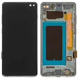 Дисплей для Samsung G975 Galaxy S10 Plus, зелений, з рамкою, Оригінал (переклеєне скло)