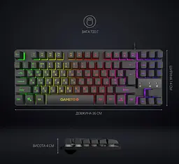 Клавіатура ігрова GamePro GPGK-537 Nitro USB RGB Black - мініатюра 7