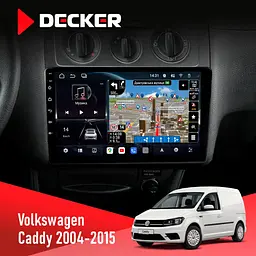 Штатна магнітола Volkswagen Caddy 2004-2015 Black Conditioner Decker D10-011 4x64, DSP, 4G, 360 Decker (НФ-00006641)