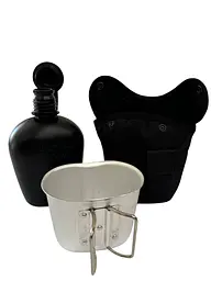 Фляга Solve NATO тактична з утепленим чохлом і алюмінієвою чашкою 1 л Black KT6104002