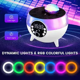 Портативна Bluetooth колонка з RGB-підсвічуванням, бездротова колонка з диско-кулею на ніжках BLTH-0322 - мініатюра 2