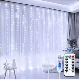 Гірлянда штора LED Star Sun Lamp великі краплі роси 3х2.5 метра 200 led з пультом