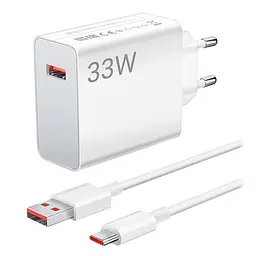 Мережевий зарядний пристрій XiaomiWall Charger 33W with Type-C Cable BHR9956EU White