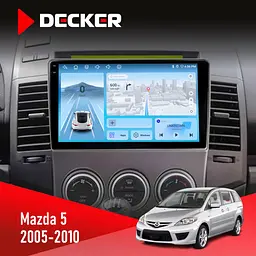 Штатна магнітола Mazda 5 (Premacy) 2005-2010 Decker D9-010 6x128, DSP, 4G, 2K Decker (НФ-00004719)