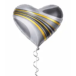 Фольгована кулька JS Balloon "Серце" 45 см (18") 5 шт наповнення повітрям або гелієм для тематичних вечірок агат Сірий