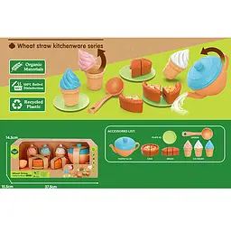 Продукти: солодощі, морозиво, пиріг, чайник, ложка, тарілки, в коробці (HG-3040)
