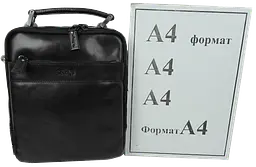 Чоловіча шкіряна сумка, чорна барсетка Mykhail Ikhtyar sum0028763 - мініатюра 8