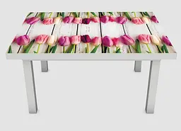 Наклейка на стіл Букет тюльпанів рожеві квіти дошки 60х120 см Happy Pocket Z180218 - мініатюра 2