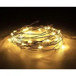 Світлодіодна гірлянда нитка LED Star дріт крапля роси 2 м 20 led батарейки Warm White
