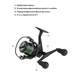 Котушка Brain Phantom Match/Bolo Double Handle 2000 9+1BB - мініатюра 8
