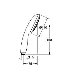 Ручний душ 1 режим струменя Grohe Tempesta 110 27923003, Хром - мініатюра 7