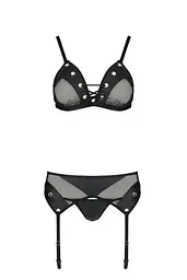 Эротический комплект белья Passion NESSY SET, L/XL (черный)