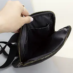 Сумка чоловіча шкіряна Handycover 0506 чорна плоска через плече - мініатюра 6