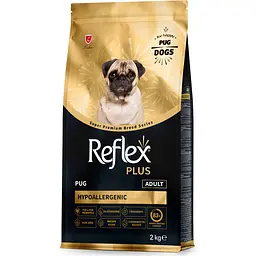 Повноцінний та збалансований сухий корм Reflex Plus Pug Adult для дорослих собак породи мопс 2 кг - мініатюра 2