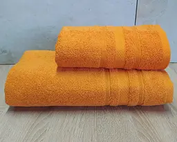 Набір турецьких махрових рушників Ada Turkey 50х90+70х140 Orange