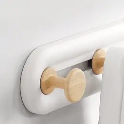 Вішалка МВМ My Home на 6 гачків 50х400 мм білий/дерево (HP-01/6 WHITE/WOOD) - мініатюра 3