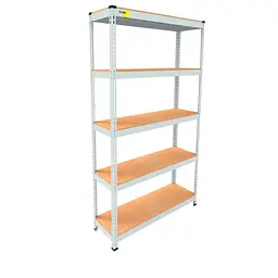 Металевий стелаж Emby Light Series (розмір 1800х900x300мм) 5 полиць ДСП до 100кг Білий