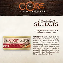 Консерви для кішок Wellness CORE Signature Selects Яловичина та курка без кісток у соусі - мініатюра 3